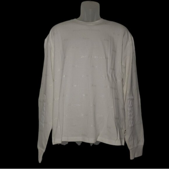 HTF NEW ADVISORY BOARD CRYSTALS Abc Crew Neck Long Sleeve Glitter-Print Tshirt - Picture 1 of 16